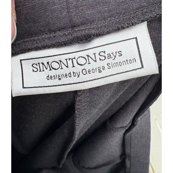 George Simonton Skirt Long Heather Gray Medium Stretch Knit Gored Maxi Preppy - Picture 3 of 5